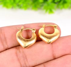 Minimalist Hoop Earrings with 18k Gold Plating Handmade Brass Jewelry